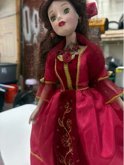 Porcelain Collector Doll Red Gown