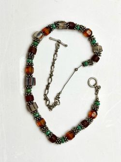Beaded Necklace with Mixed Stone and Silver Beads