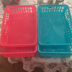 Four Plastic Baskets $2