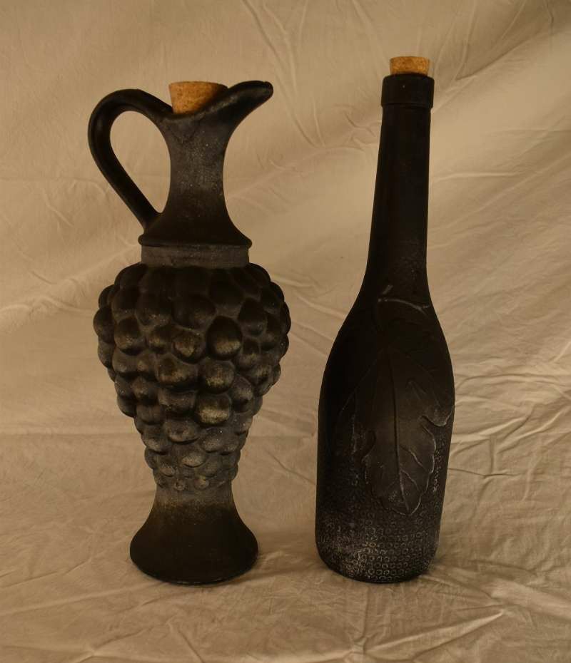 2 vintage antique wine bottles
