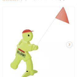 Slowa Down Man KidAlert Visual Warning Signal Bright Green with Reflectors kids at play