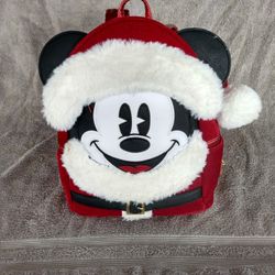 Loungefly Disney Parks SANTA MICKEY MOUSE Mini Backpack