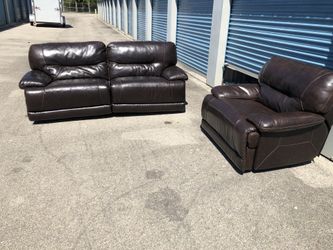 Leather Couch And Chair Power Recliners