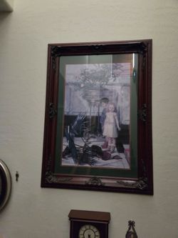 Large picture glass in front carved frame, very large, perfect, very old
