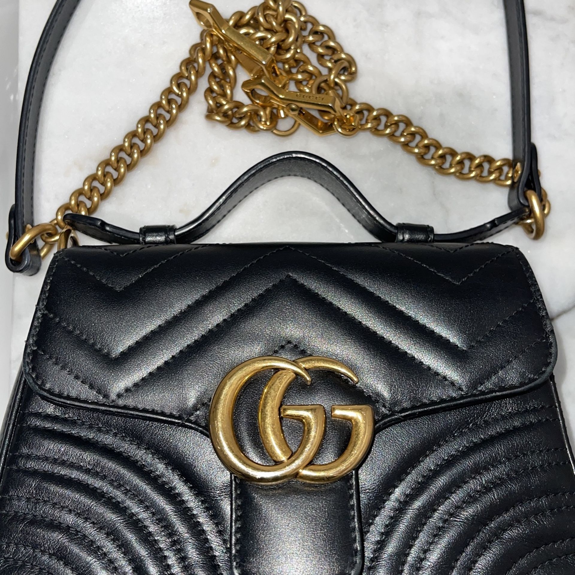 GG Marmont mini top handle bag