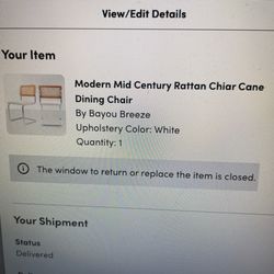 Modern Mid Century Rattan Cane Chair