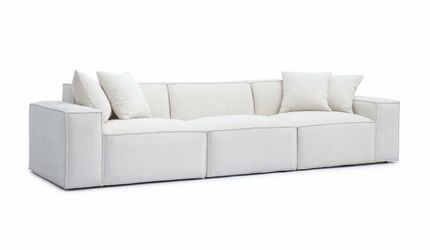 115" Performance Chenille Basketweave Modular Sofa