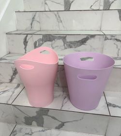 Pink & purple trash can