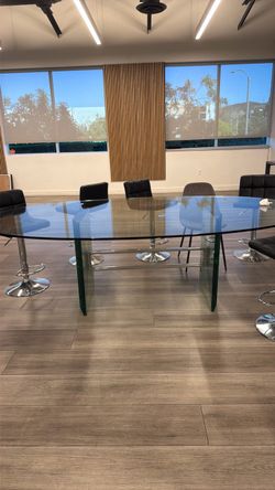 Large Oval Glass Conference Table