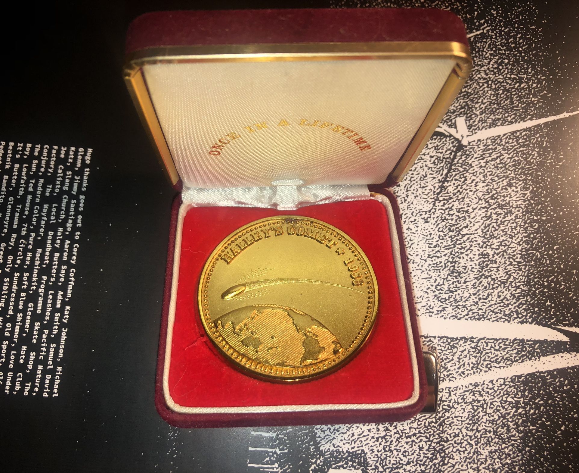 Rare 1986 Halley's Comet Once In A Lifetime 10kt Gold Plated Coin