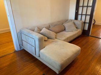 L shape Modern Suede couch with plush cushioning