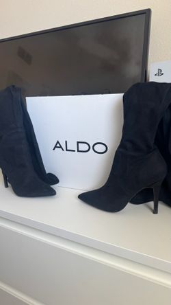 ALDO Asteille Over The Knee Boots in Black Suede