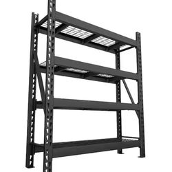 4-Tier Metal Heavy-Duty Adjustable Garage Shelving Unit Standard Bookcase in Black (72 in. H x 60 in. W x 18 in. D)