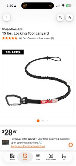 15 lbs. Locking Tool Lanyard new, $22 each