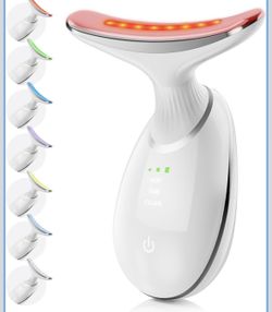 7-Color LED Face & Neck Massager, USB Rechargeable Beauty Wand