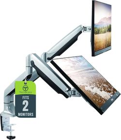 Dual Arm Monitor Mount – Full Motion Swivel Articulating Gas Spring Desktop Stand