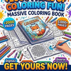 Massive Coloring Book 2000+ Pages