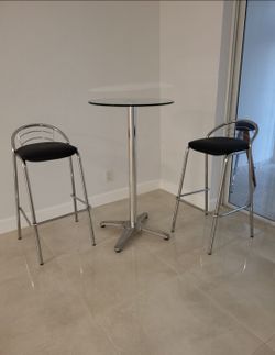 Bar height table and 2 chairs
