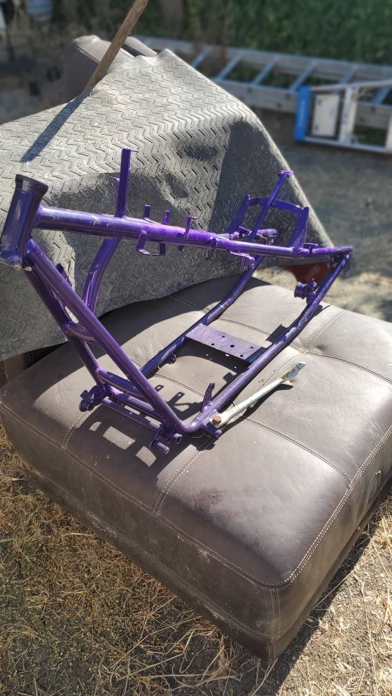 Plumb crazy powder coat chopper motorcycle frame and 50cc engine Arts & Crafts supplies