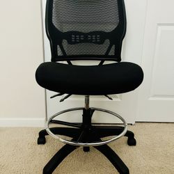 Ergonomic Drafting/ Office Chair With Foot Ring