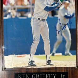 Ken Griffey Jr Autographed Picture With Plaque
