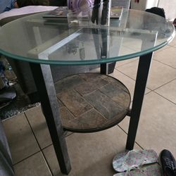 Glass Top End Table And Coffee Table