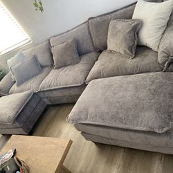 3 Seat Sofa With 2 Ottoman.