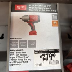 M18 Brushless 1/2” High Torque Impact Wrench (only Tool/brand New)