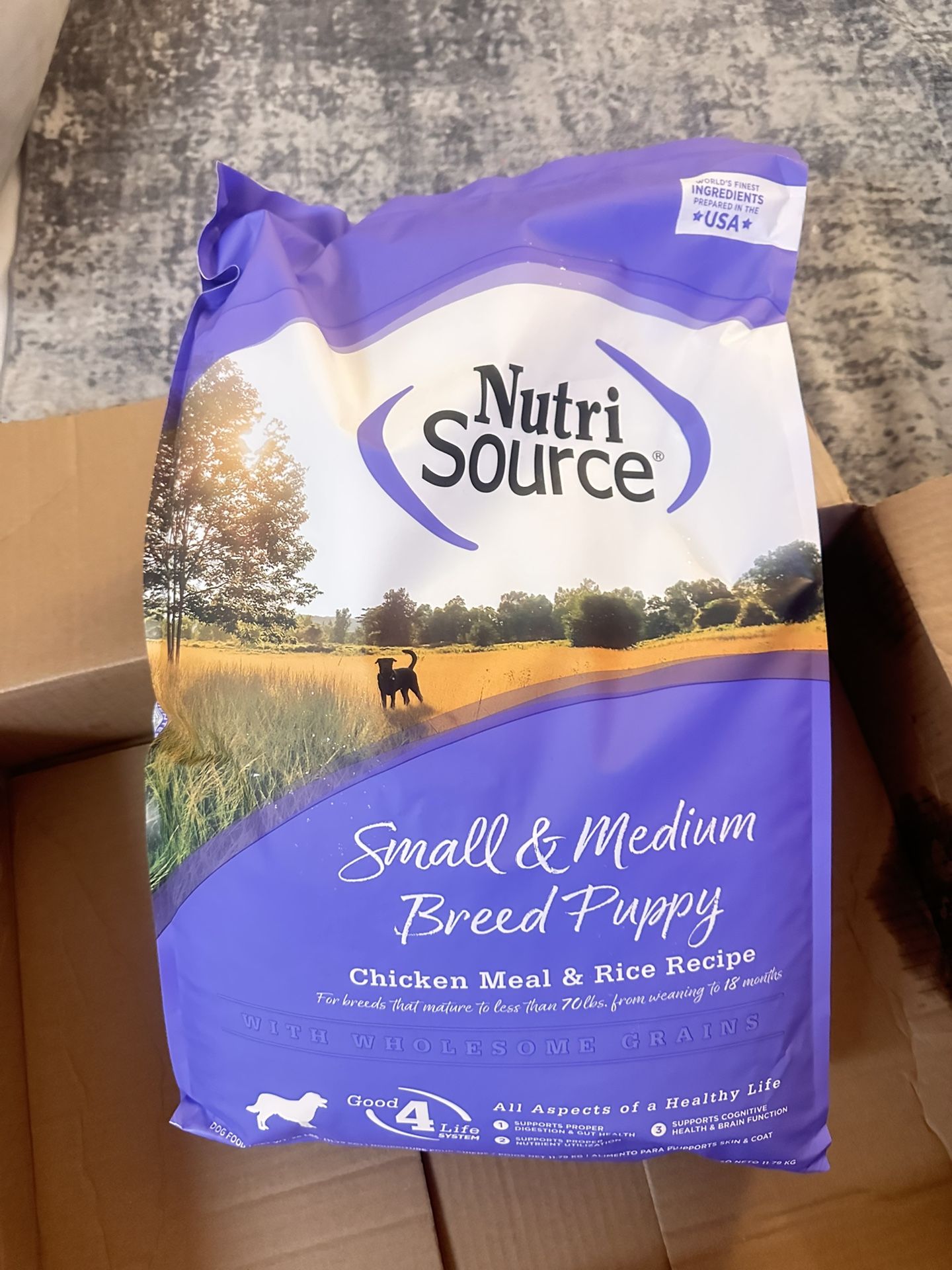 NutriSource Puppy Food for Small and Medium Breeds, Chicken Meal and Rice, 26LB