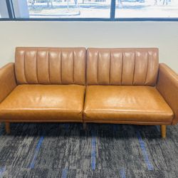 Beautiful Leather Futon Sofa- Like New! 
