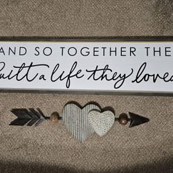 Large Wood & Metal Hearts Wall Decor 