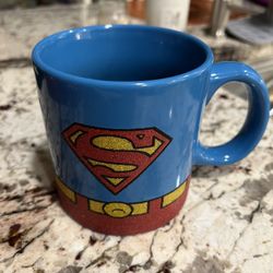 DC Comics Superman Coffee Mug Glitter Mug Suit 20 oz. Excellent Used Condition