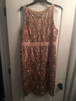 Adrianna Papell Rose Gold Dress size 14