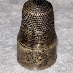 Ex Long Silver Thimble Vintage Design 
