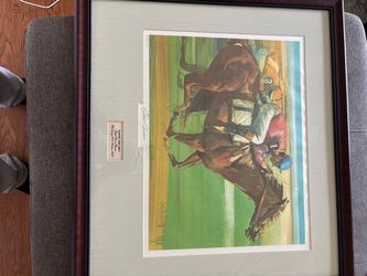 Eddie Arcaro Signed Limited Edition Horse Racing Print