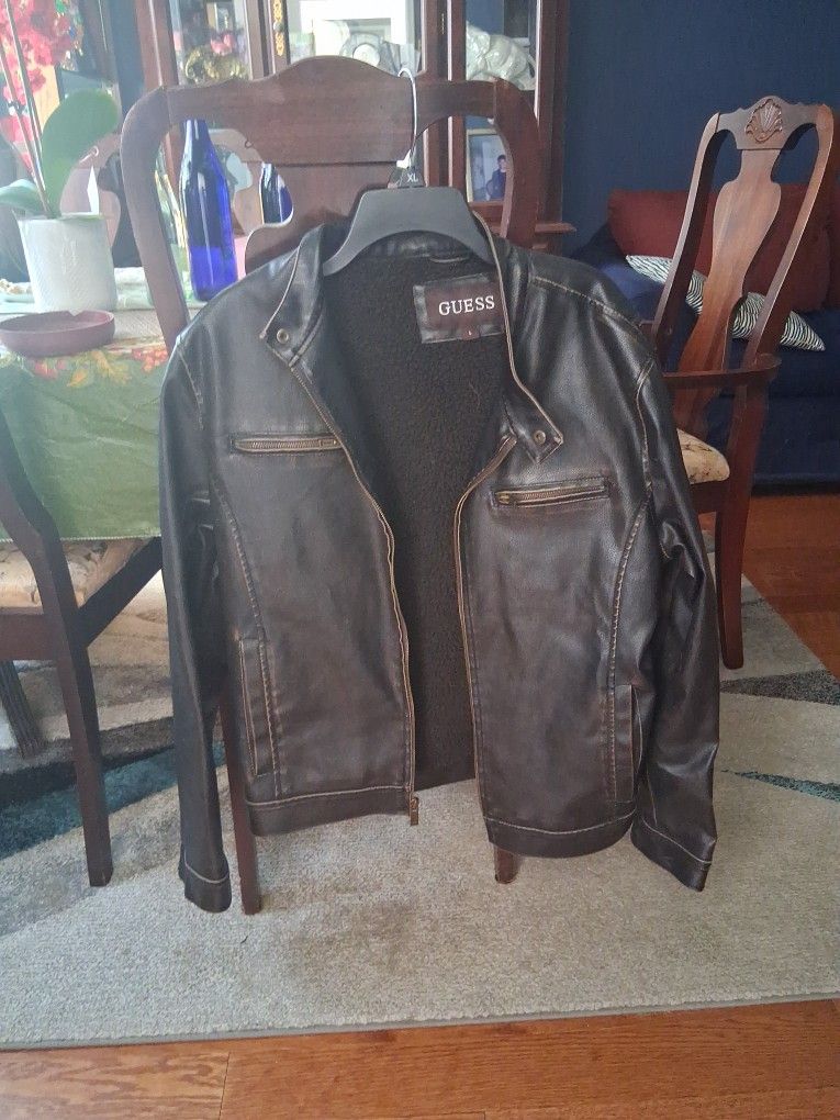 Jacket Guess Lether Brown Zize L