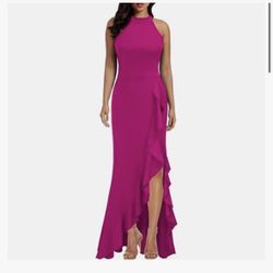 WOOSUNZE Women's High Neck Split Bodycon Mermaid Evening Party Long Dress