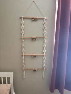 Macrame Wall Hanging Hair Bow Organizer