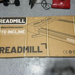 Walking Pad Treadmill with 12% 9-Level Auto Incline, 450 lbs Capacity and RGB LED Screen Under Desk 