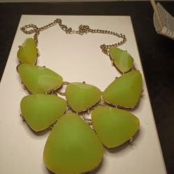 Gold Tone Fashion Statement Necklace 