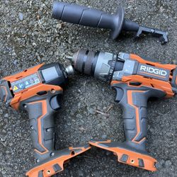 Ridgid  hammer drill and impact drill with handle great condition