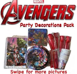Marvel Avengers Party Supplies 162 Pc Tableware Plates Cups Napkins Utensils