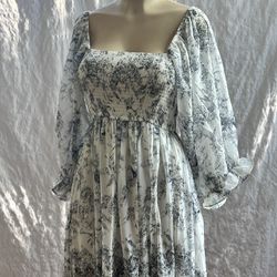 New Blue And White Long Dress Small 