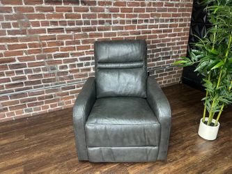 Delivery Available gray leather power recliner and headrest retails 350