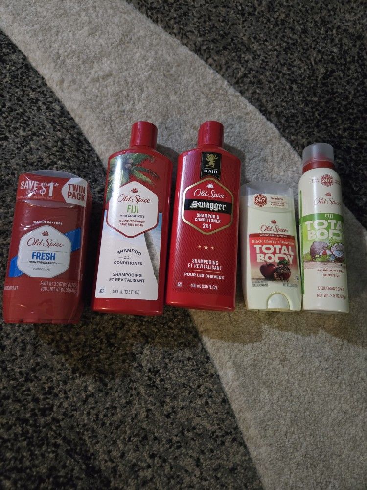 Old Spice Bundle Shampoo+Conditioner, Body Spray, Deoderants