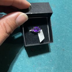 Sterling Silver Amethyst Ring 