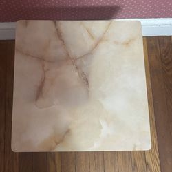 1960s Mid Century Small 15" Square Faux Marble Formica Stacking Table