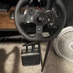Logitech racing wheel setup — specifically a Logitech G920 (Xbox)