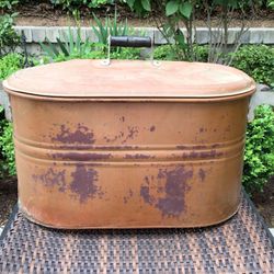 Vintage Copper Boiling Pot With Lid