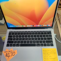 MacBook Pro 2017 13" Retina Display Intel Core , 8gb Ram, 256GB SSD, MacOS Ventura  Microsoft Office Package.  Charger. In Excellent conditio